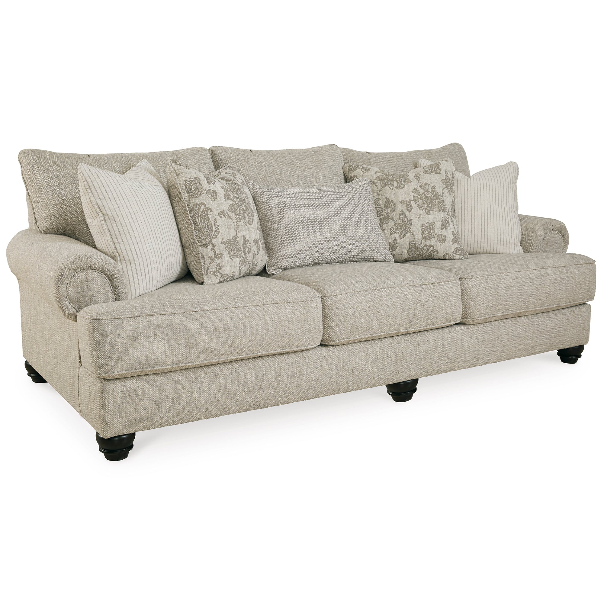 Asanti Sofa – Angle View – Fog Chenille