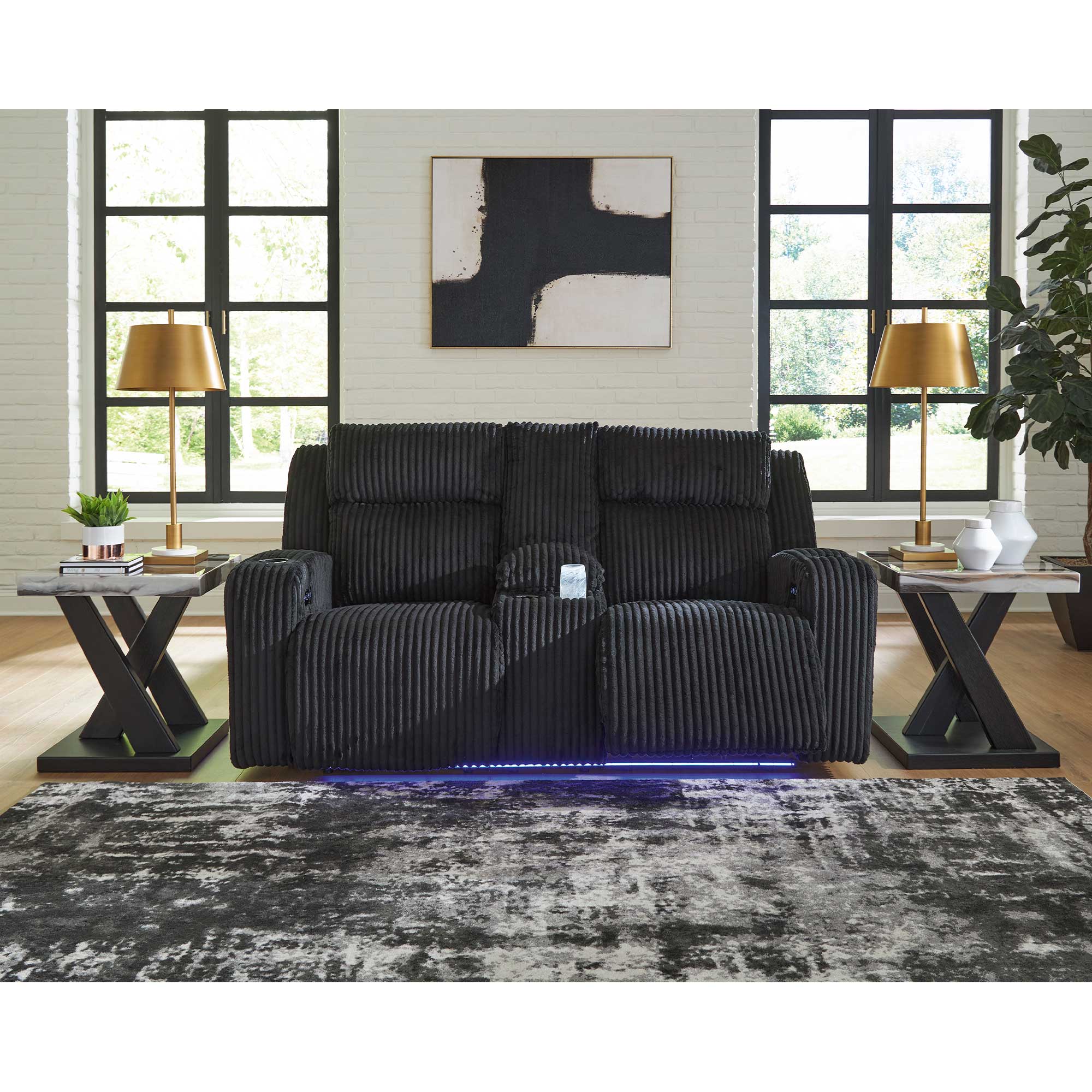 Forest Lake Dual Power Reclining Sofa and Loveseat