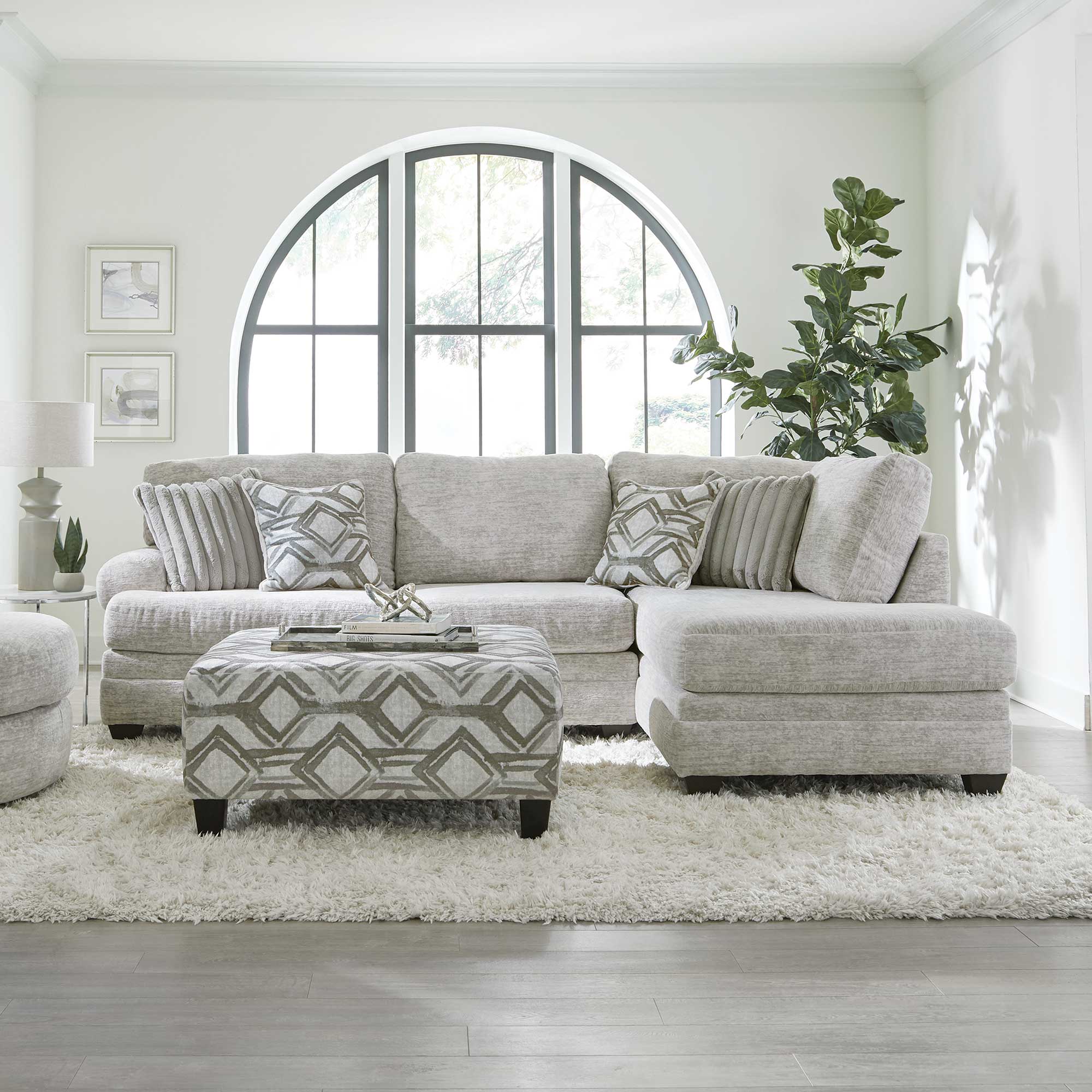 Lunar Frost Oversized Accent Ottoman