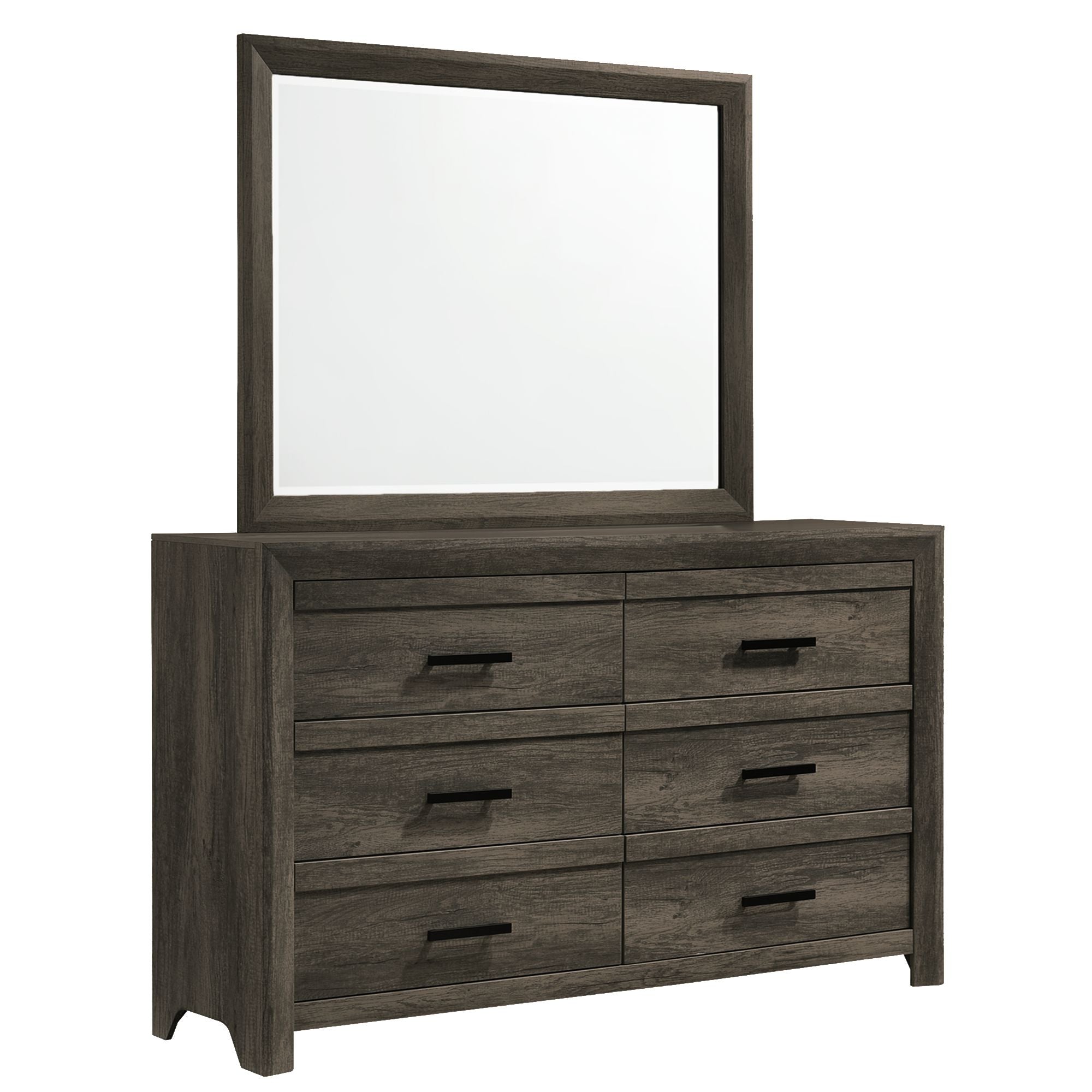 Eleanor King Panel Bed with Mirrored Dresser