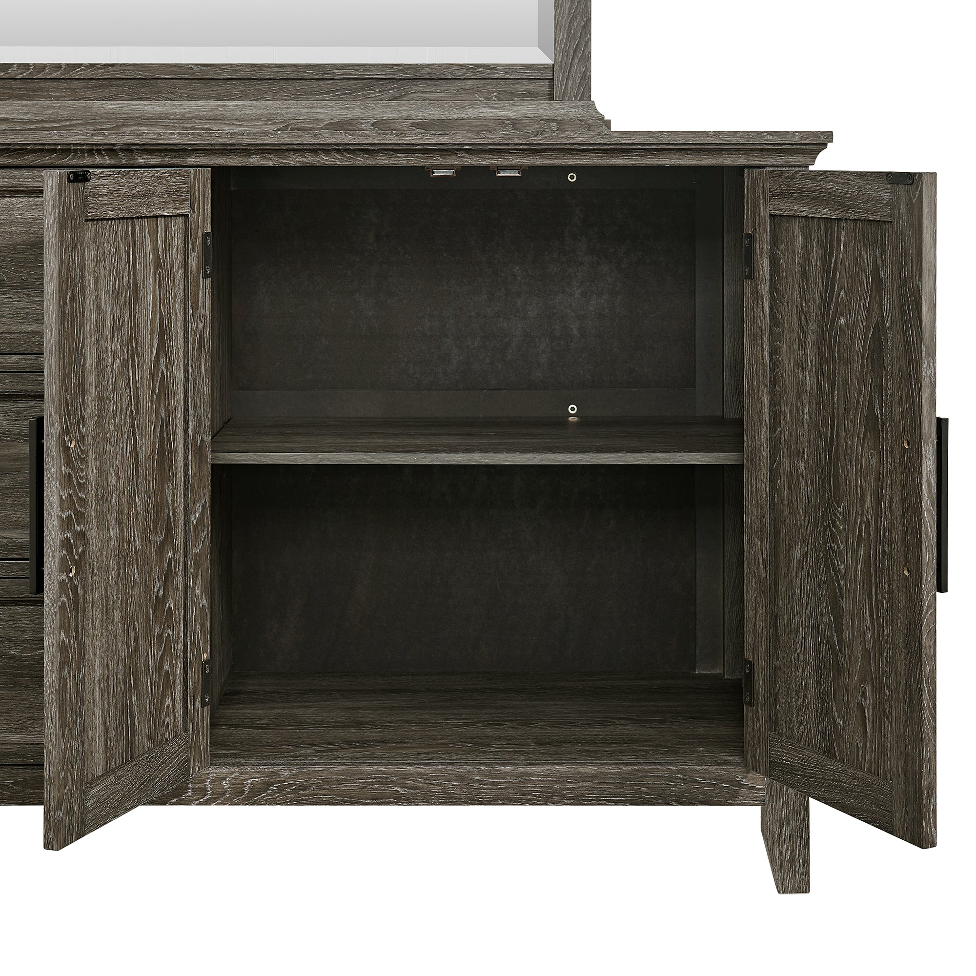Matias Twin Panel Headboard Bed with Mirrored Dresser and Nightstand