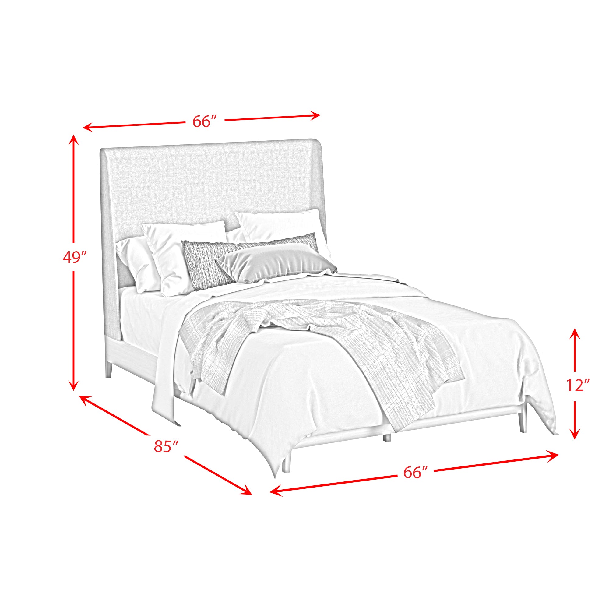 Westland King Upholstered Bed with Mirrored Dresser