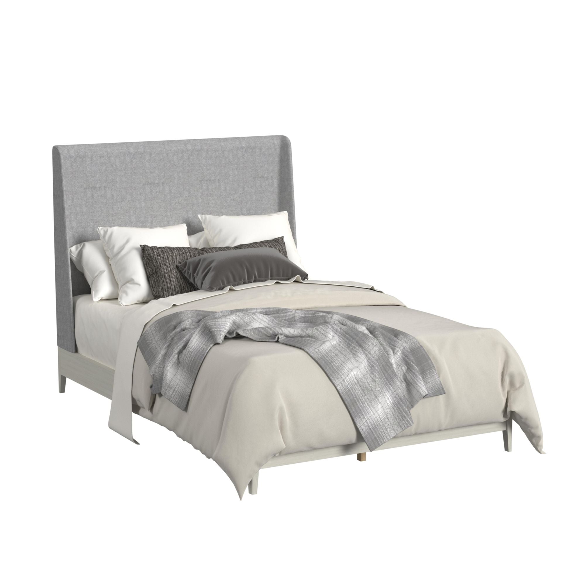 Westland King Upholstered Bed with Mirrored Dresser