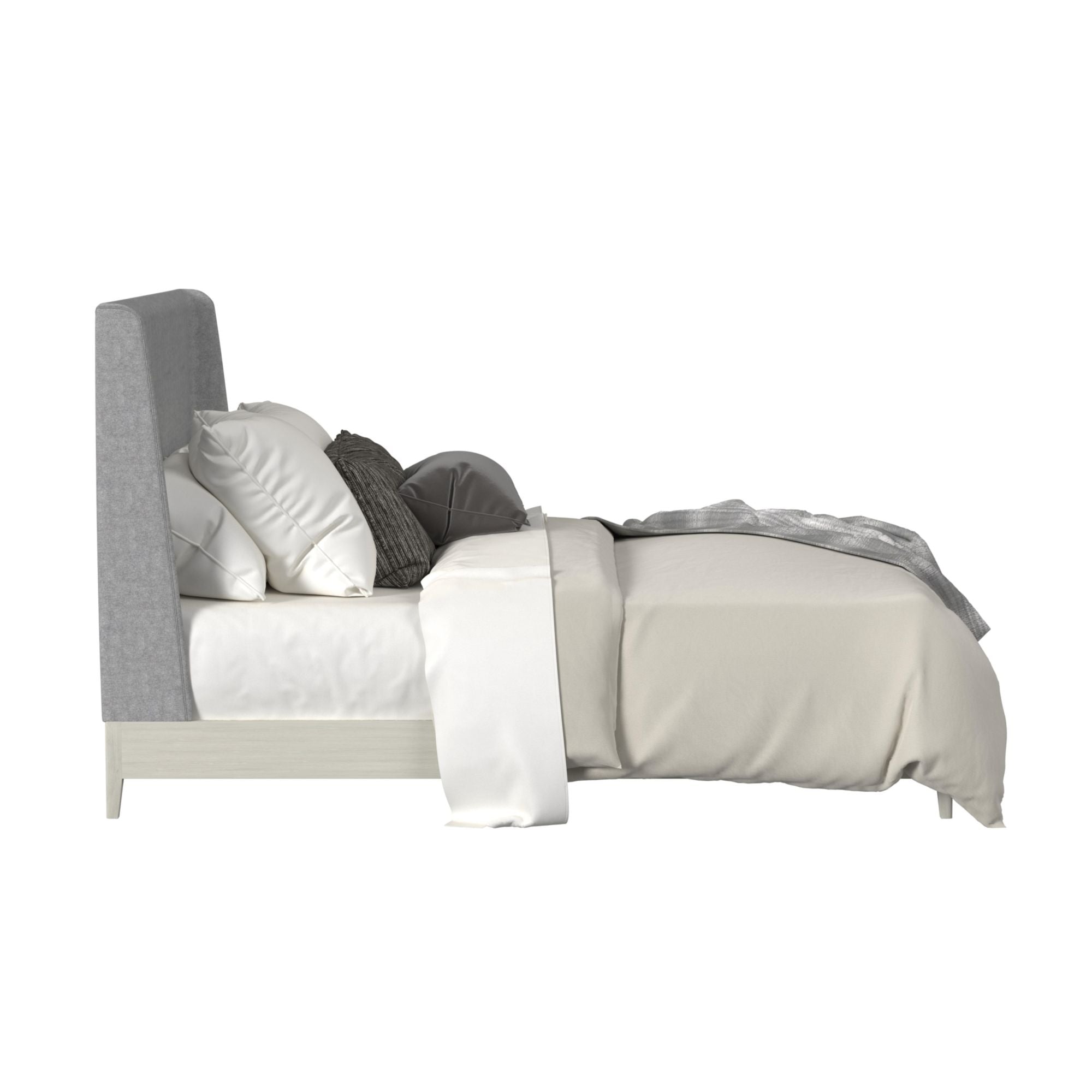 Westland King Upholstered Bed with Mirrored Dresser