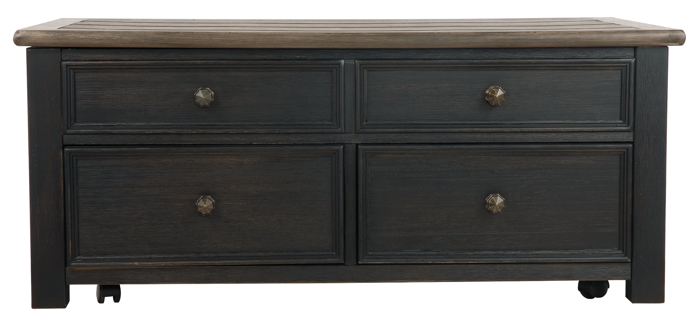 Tyler Creek Lift Top Coffee Table - Grayish Brown/Black