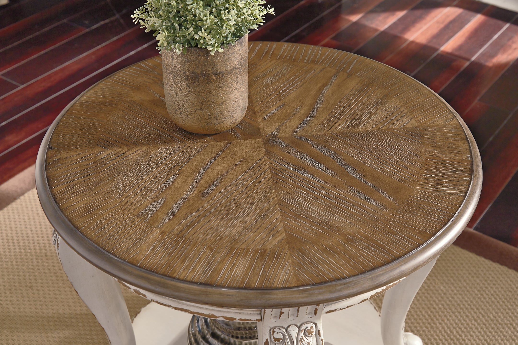 Realyn End Table - White/Brown
