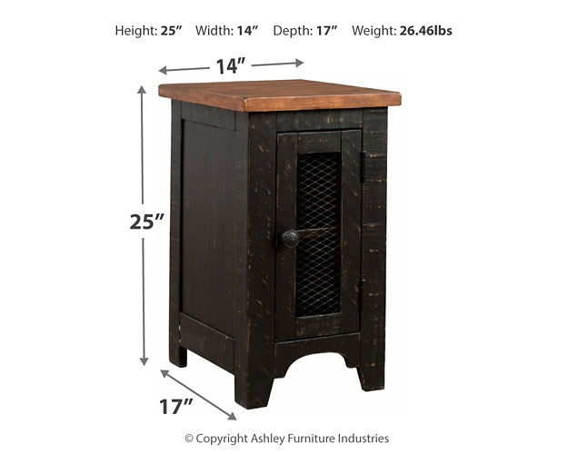 Valebeck Chairside End Table - Black/Brown