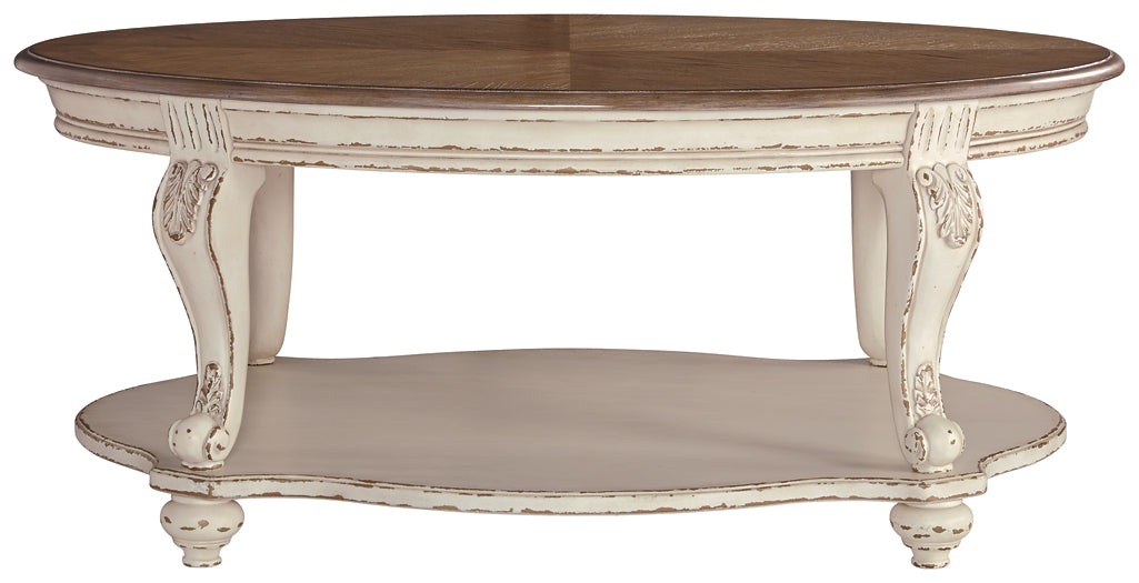 Realyn Coffee Table - White/Brown