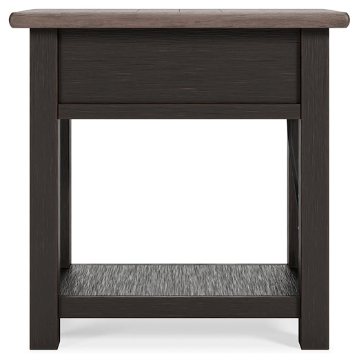 Tyler Creek Chairside End Table - Grayish Brown/Black