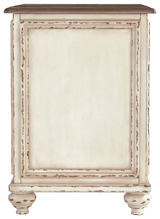 Realyn Chairside End Table - White/Brown