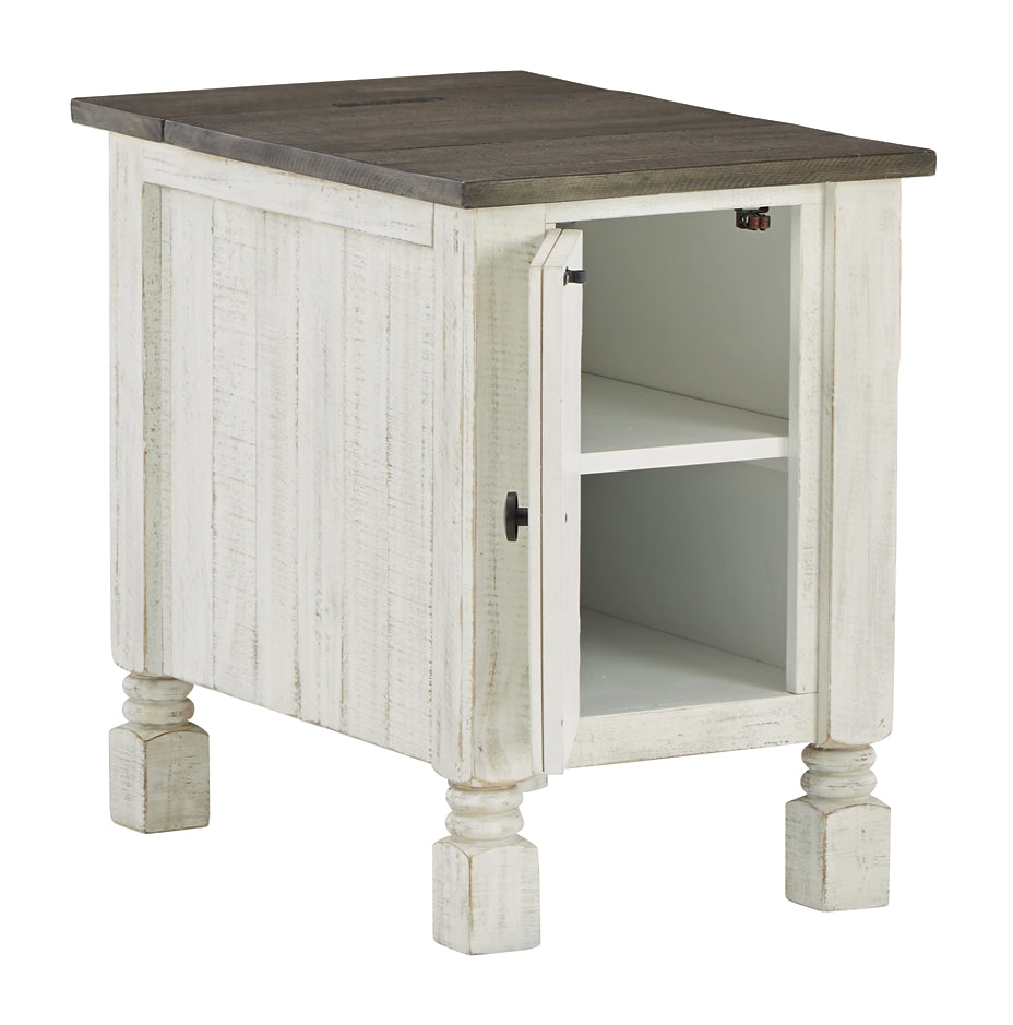 Havalance Chairside End Table - White/Gray