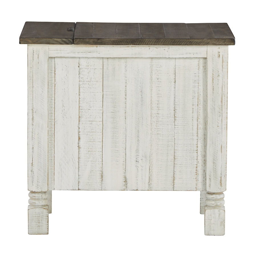 Havalance Chairside End Table - White/Gray