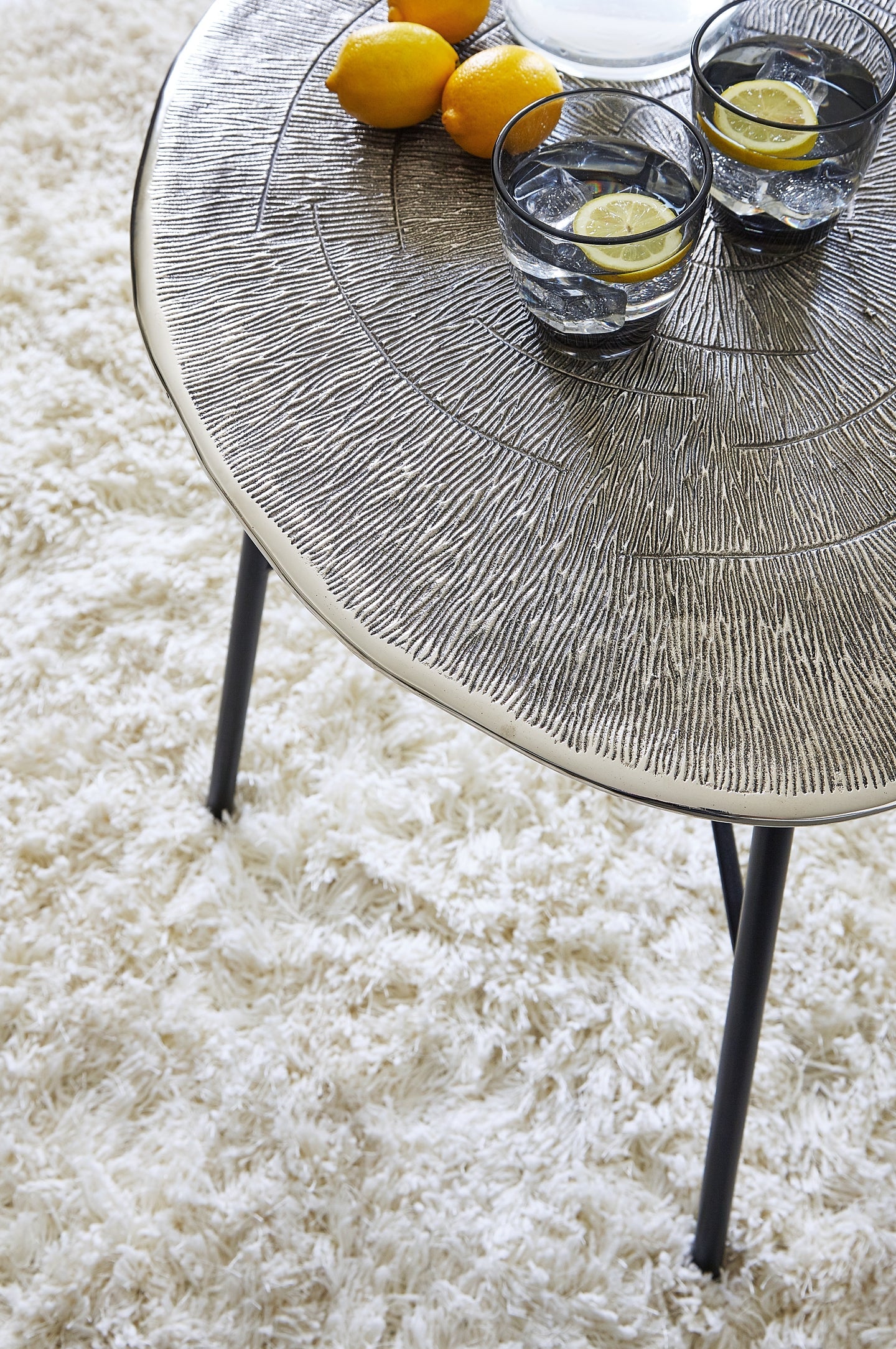 Laverford End Table - Chrome/Black