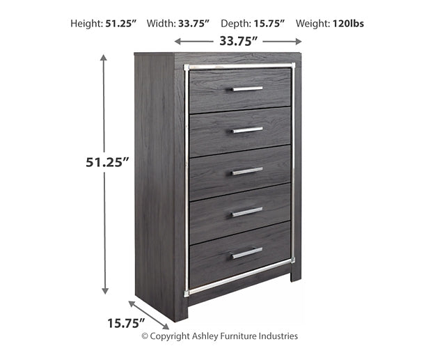 Lodanna King/California King Upholstered Panel Headboard Bed with Mirrored Dresser and Chest
