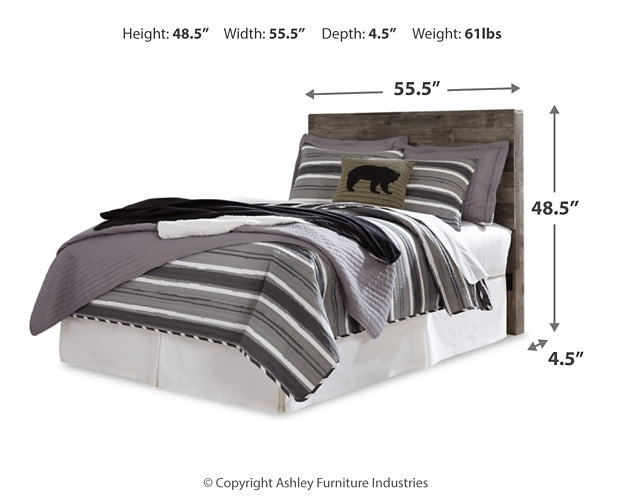 Derekson Full Panel Headboard Bed with Mirrored Dresser and Chest