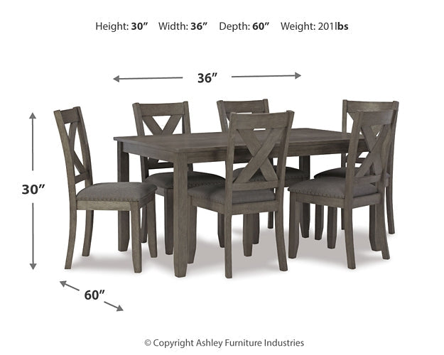 Caitbrook Dining Table and 6 Chairs Set