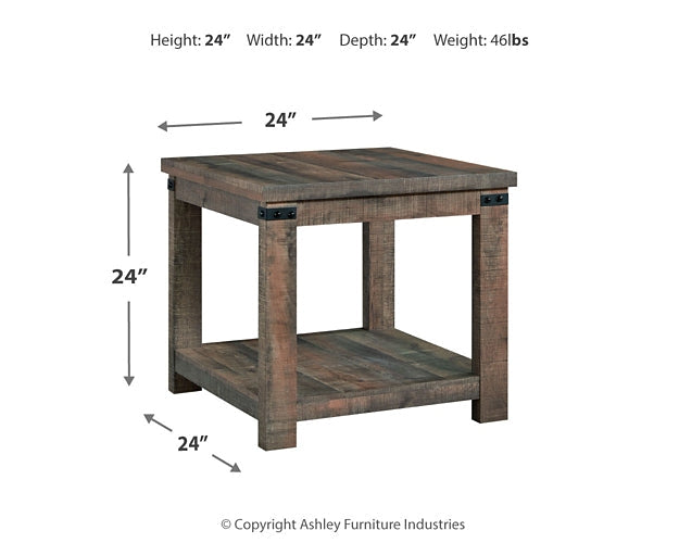 Hollum End Table - Rustic Brown