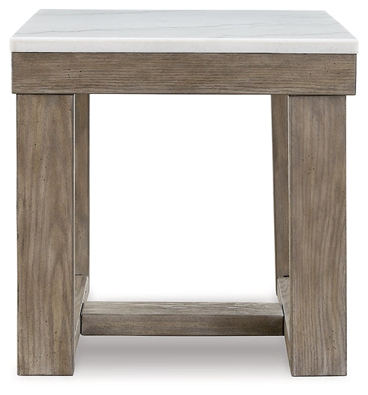 Loyaska End Table - Brown/Ivory