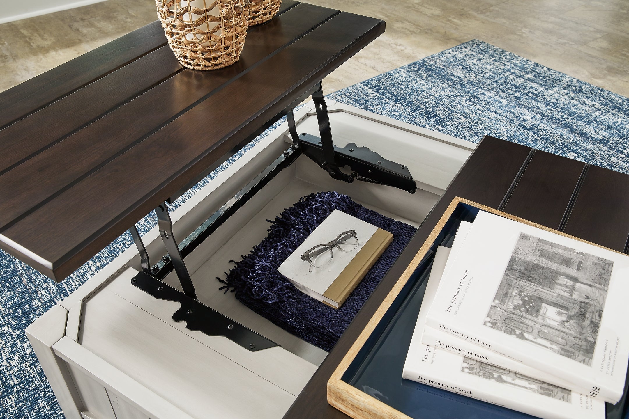 Darborn Lift Top Coffee Table - Gray/Brown