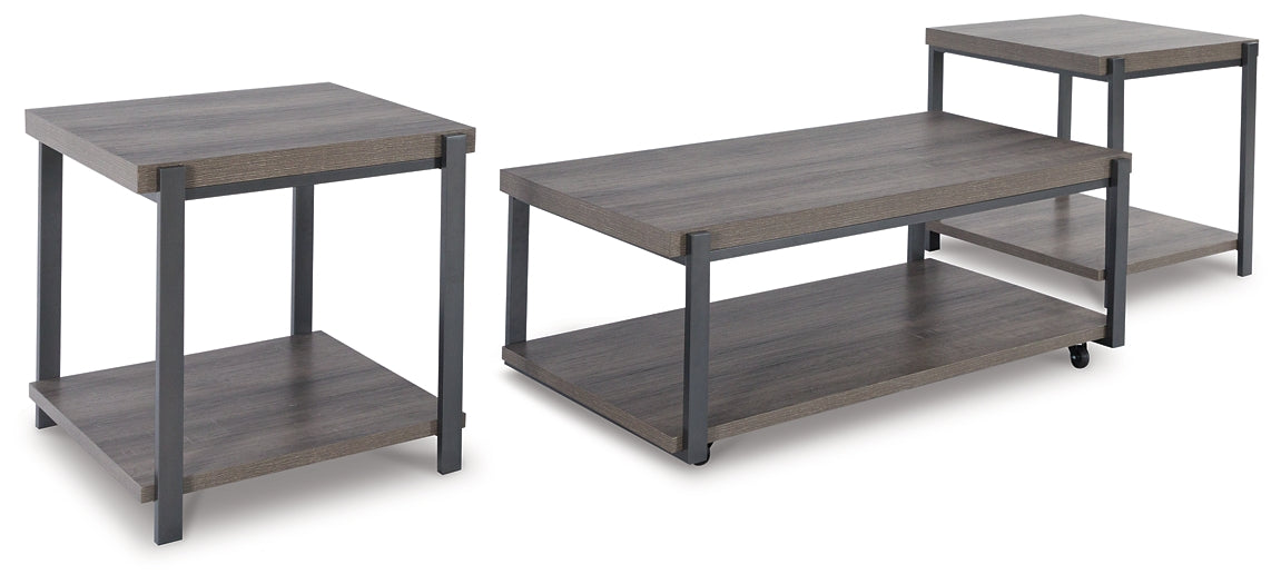 Wilmaden 3-Piece Table Set - Gray/Black