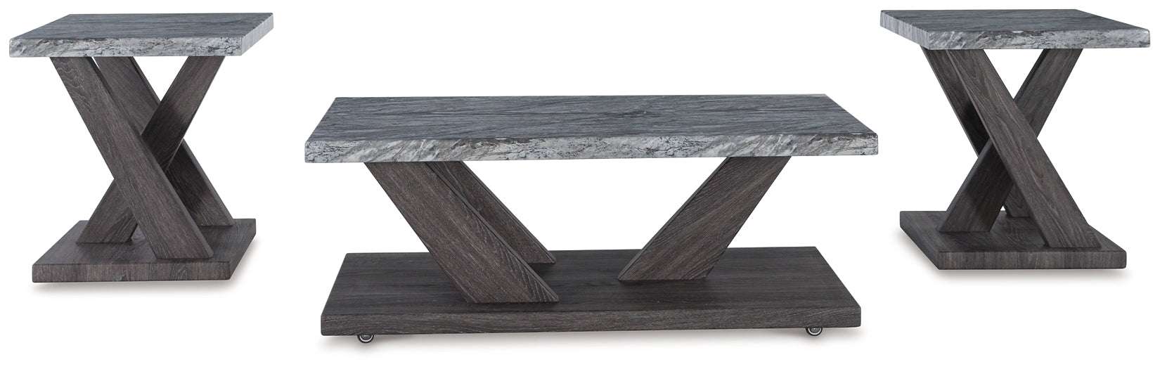 Bensonale 3-Piece Table Set - Brown/Gray