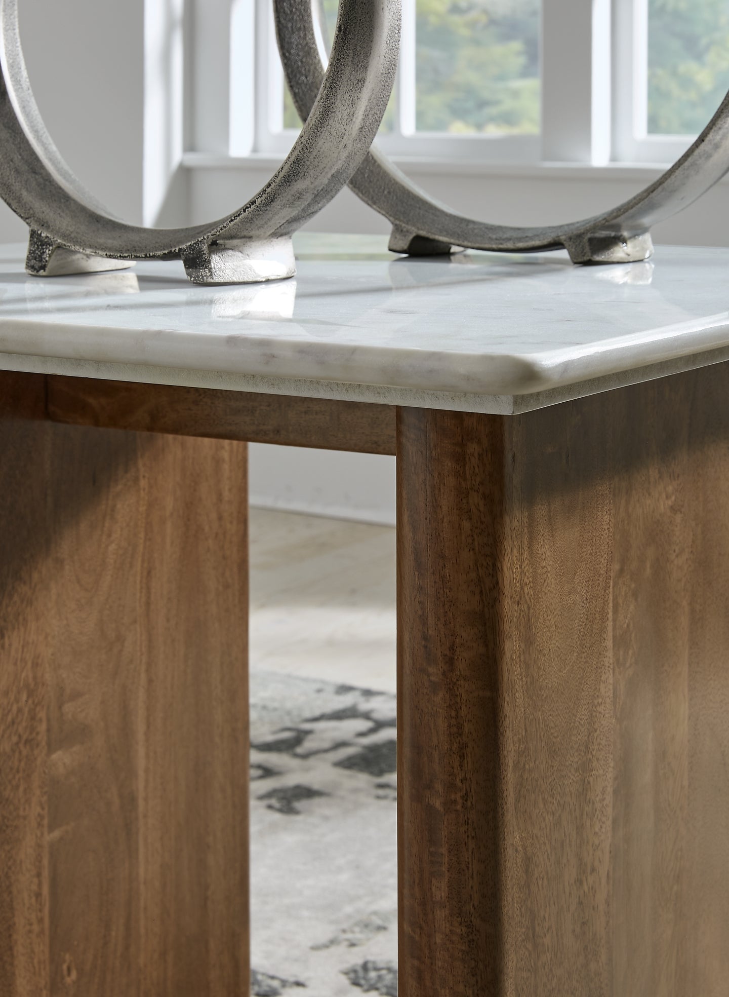 Isanti End Table - Light Brown/White