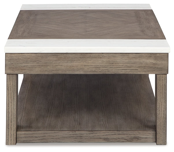 Loyaska Lift Top Coffee Table - Grayish Brown/White