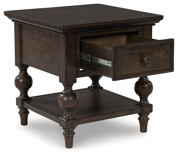 Veramond End Table - Dark Brown