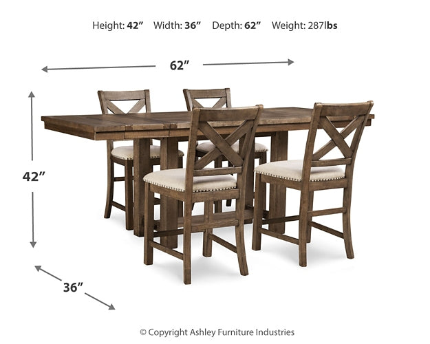 Moriville 5-Pc Counter Height Dining Set