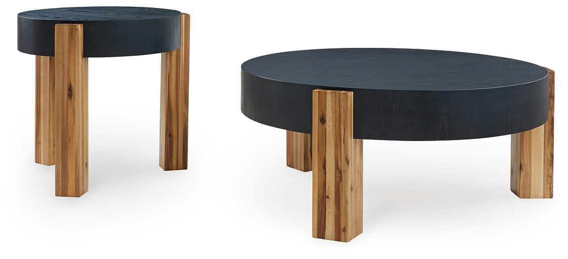 Breenmore 2-Piece Table Set - Black/Natural