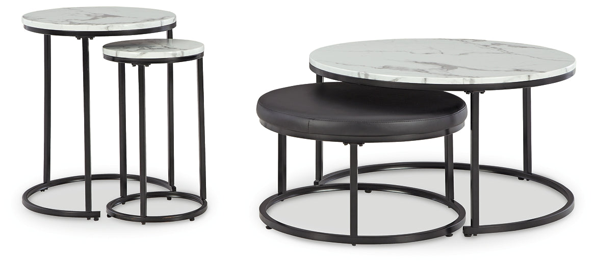 Jusmour Nesting Coffee Table (4-Piece) - Black/White