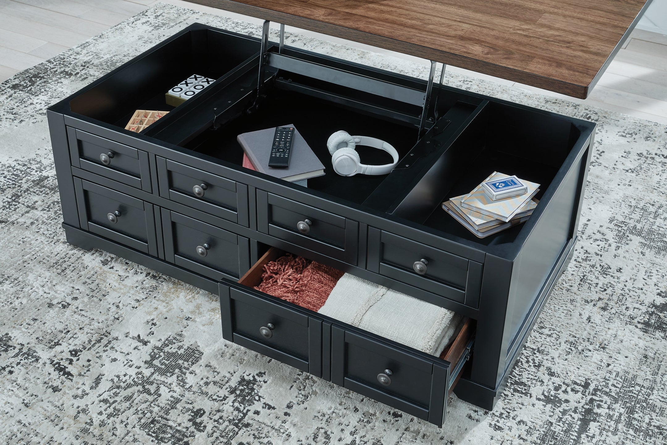 Wildenauer Lift Top Coffee Table - Brown/Black