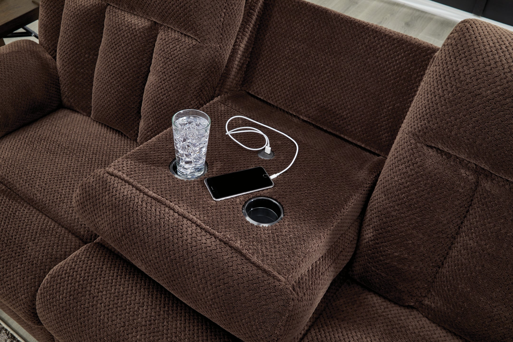 Observation REC PWR Sofa w/Drop Down Table