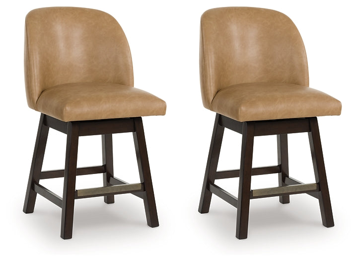 Neymorton Upholstered Swivel Stool (Set of 2)