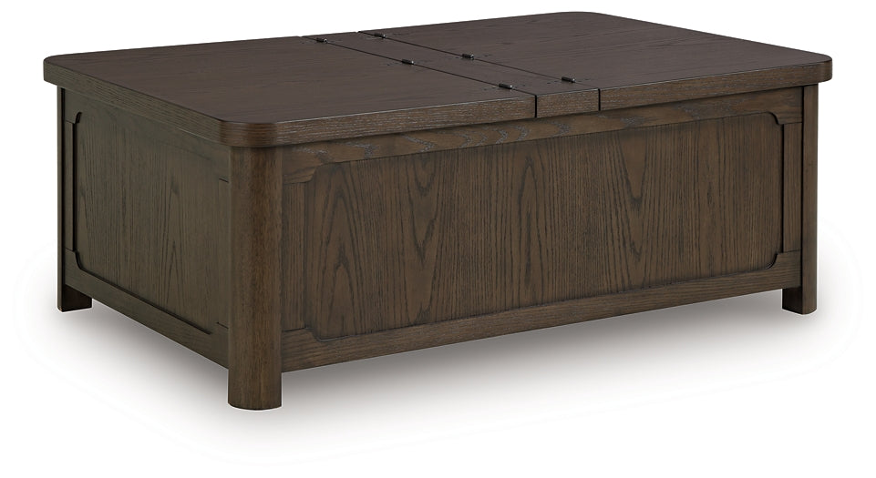 Breckington Coffee Table with Storage - Dark Brown