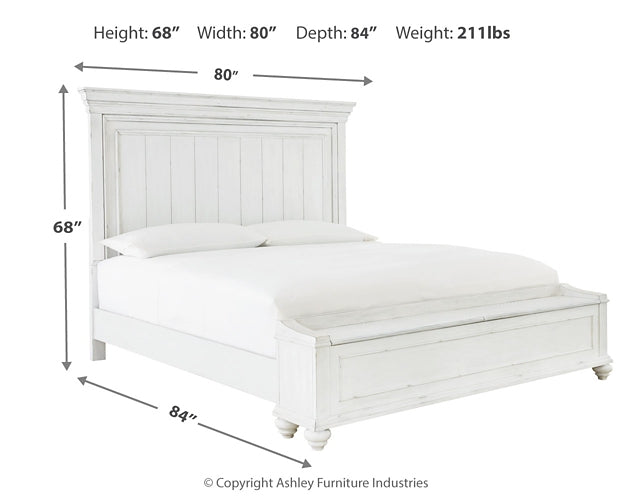 Kanwyn Queen Panel Bed with Storage with Mirrored Dresser