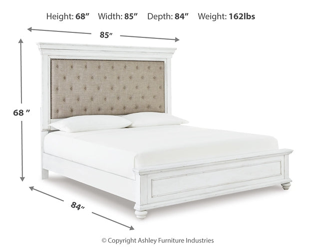 Kanwyn Queen Panel Bed with Mirrored Dresser