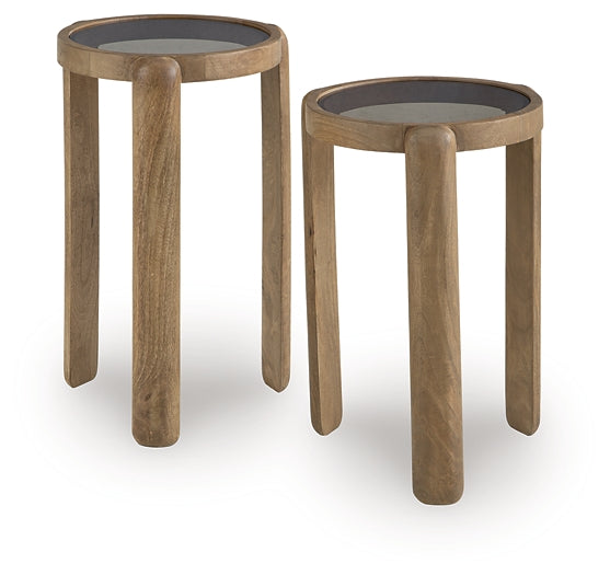 Jossor 2-Piece Accent Table Set - Light Brown