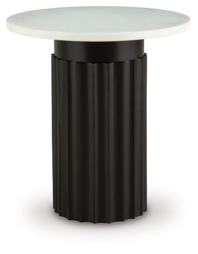 Wainstone Accent Table - Black/White