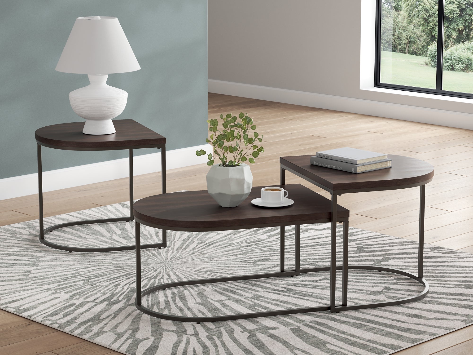 Vanmore 3-Piece Table Set - Dark Brown