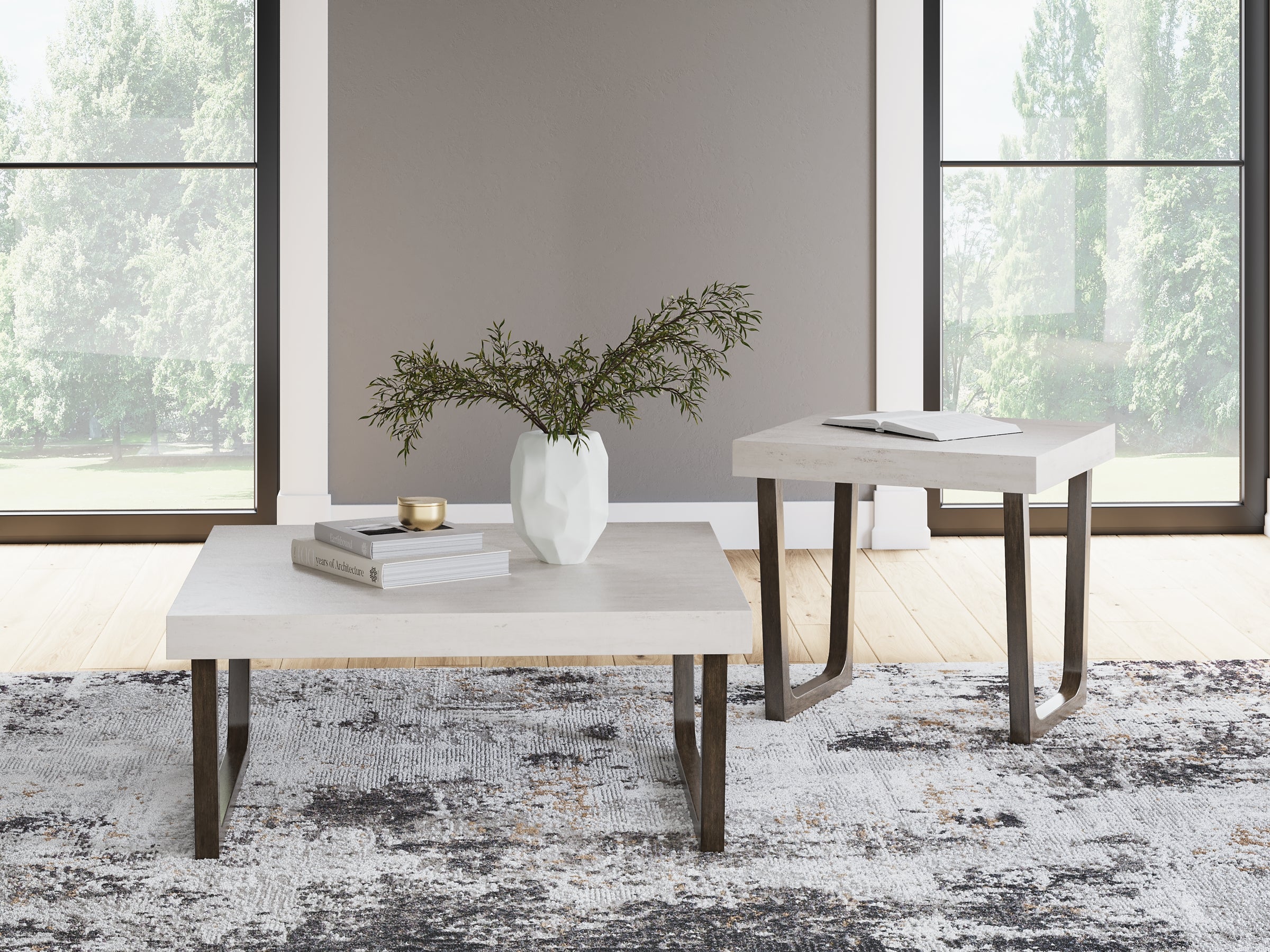 Westenfort 2-Piece Table Set - Espresso/Gray