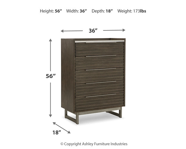 Arkenton California King Panel Bed with Mirrored Dresser and Chest