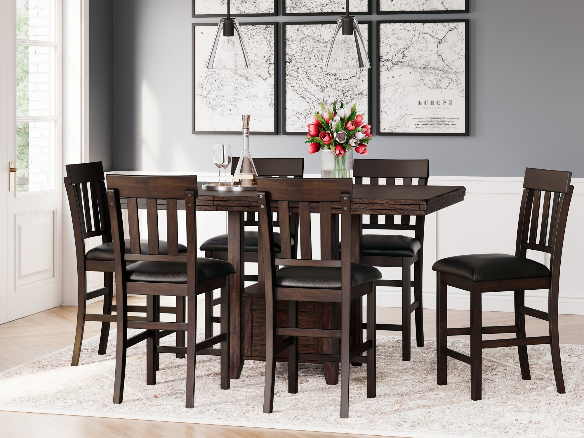 Haddigan 7-Pc Counter Height Dining Set