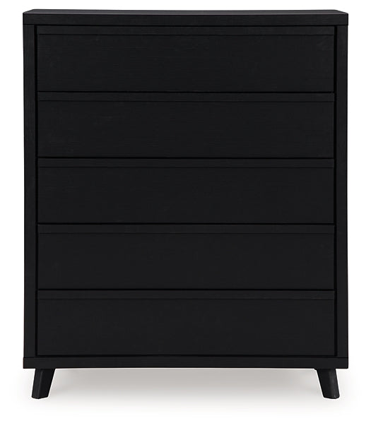 Danziar Queen Panel Headboard with Mirrored Dresser, Chest and Nightstand