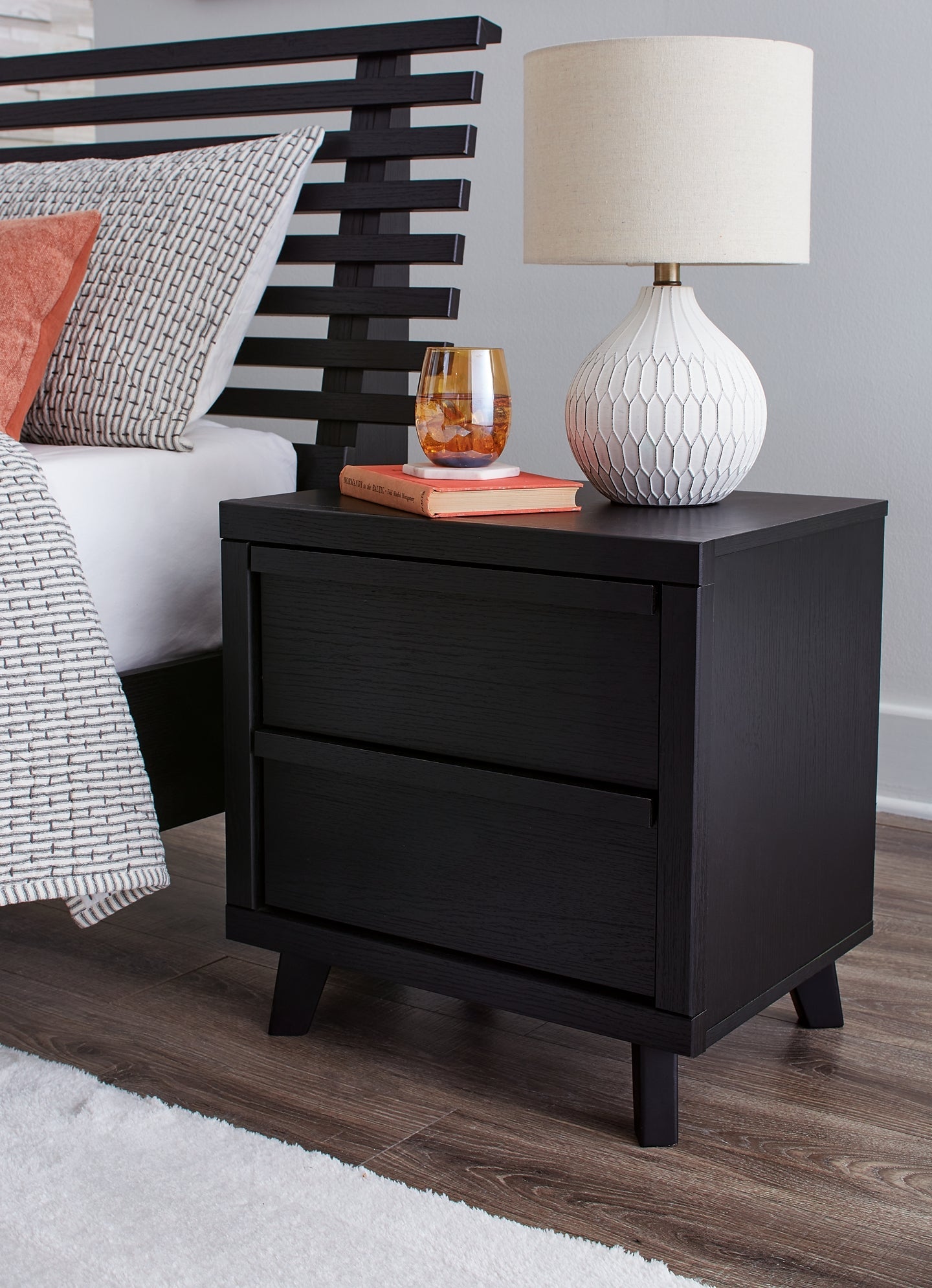 Danziar Queen Panel Headboard with Mirrored Dresser, Chest and Nightstand