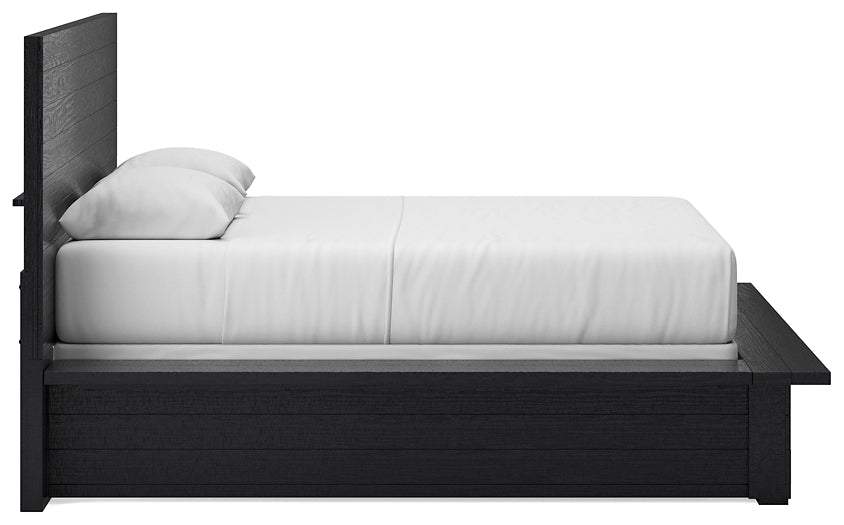Londer Queen Panel Bed with Mirrored Dresser