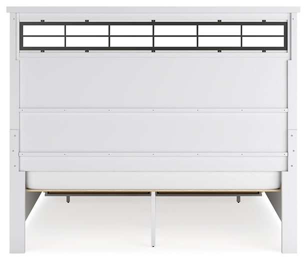 Ashbryn California King Panel Storage Bed with Mirrored Dresser and Nightstand