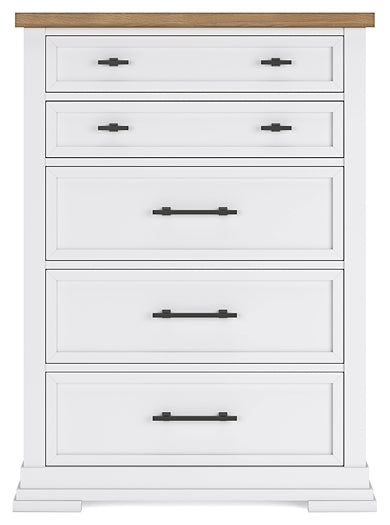 Ashbryn King Panel Storage Bed with Mirrored Dresser and Chest