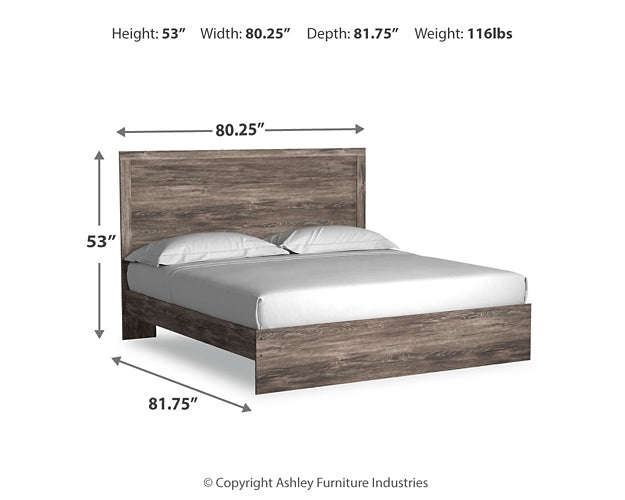 Ralinksi King Panel Bed with Mirrored Dresser and Chest