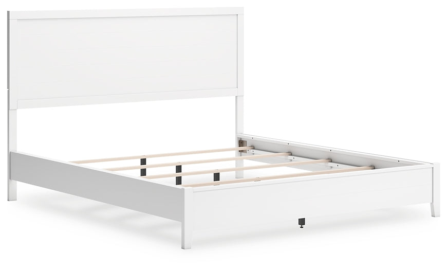 Binterglen California King Panel Bed with Mirrored Dresser, Chest and Nightstand